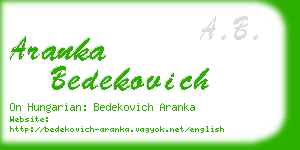 aranka bedekovich business card